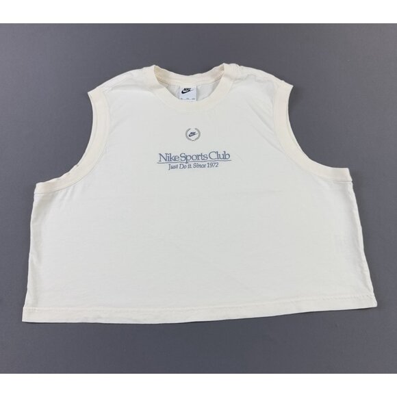 Nike Y2K Sports Club Just Do It Crop Top Sports Gym Yoga 2XL Womens Tank - Picture 1 of 6